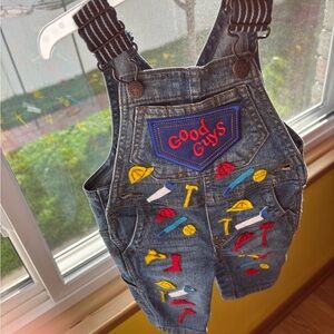 OshKosh B'gosh Infant Blue Denim Good Guys Chucky overalls